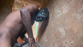 Warrior leave the battlefield &amp; get to uncompleted building &amp; made special masturbator &amp; cumshot
