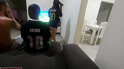 I had to have sex with my husband's friend because of a bet, but I got turned on and ended up having a threesome with both of them.