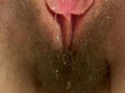 MILF makes extremely wet hairy pussy fart after sex