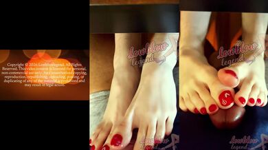 Using my toes to crush his Manhood