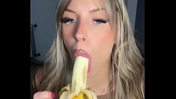 Sexy Latina Eats Banana - TikTok Challenge