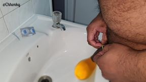 Pissing in a condom
