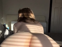 Webcam busty blonde stripped covered by oil anal masturbate