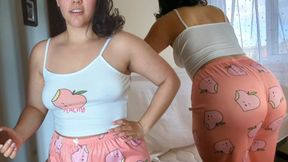Stepson pleases madrastra as she complains of aching back