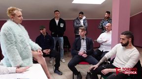 Feel the heat of an Italian blonde's wild casting escapade