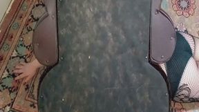 Girl stuck under a chair MP4