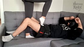 Ballbusting session socks #1: Kicking, Slapping & Squeezing