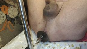 Anal orgasm with bbc dildo and fuck doggy style fuckmachine