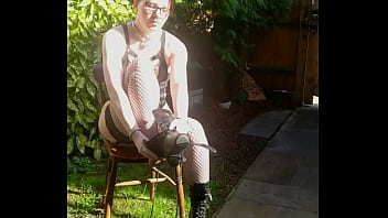 The process of lacing up and locking on my ballet boots in the gloriously sunny garden