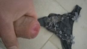 Cumshot on a forgotten thong