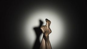 Dirty callused feet in nylon stockings (1080p)