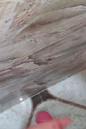 In the Bathroom, Manual Masturbation with Nerve-wracking Moans, Too Bad I Didn't Satisfy