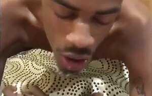 Verbal White Cock Sucked by Tattooed Black Man