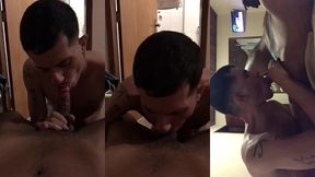 dividi o quarto do hotel com meu colega de trabalho e acabamos fudendo gostoso