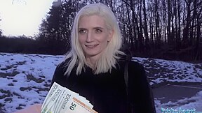 Public Agent Pretty skinny student 18+ receives facial