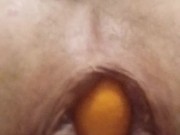 Extreme anal  try to self fuck with surprise in my gaping ass hole