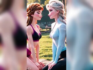 Just a quiet, peculiar pont of time between Anna and Elsa. Their bond is actually magical. AI-generated
