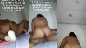 my bull s balls slapping my ass, i eat all of his cock with my wet pussy. while my husband is working my bull is enjoying.