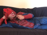 Spidey Spits & Gags On Dildo Tease & Denial JOI