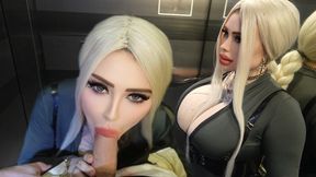 Girl Sucked Off By Random Guy, Fucked Hard In Elevator