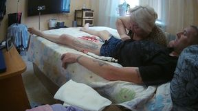 Mother-in-law swallows mouthful of hot thick cum