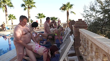 A paradise for every man, six dream women lined up to fuck