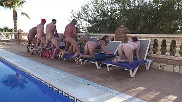 A paradise for every man, six dream women lined up to fuck
