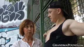 Mom gets raw pussy&#x270C; pounded by young dude before outdoor oral&#x1F61C;