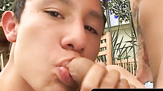 OTBXXX.com - Lean amateur lads enjoy outdoor beef whistle throating and boning sesh