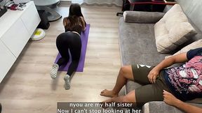 Russian Stepsis' Yoga Session Turns Into Doggy Delight