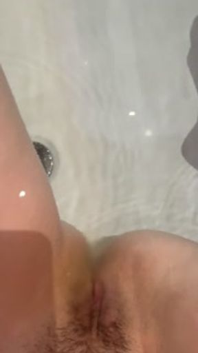 After sex with a creampie, a girl pees in the bathtub water! Dirty Russian Talk