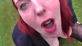 Sizzling Redhead German MILF Takes Giant Cock Deep In Park Sex Fest