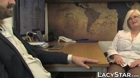 Naughty granny Lacey Star doggystyle fucks and swallows cum