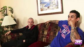 Blonde babe gets pounded by multiple dudes &mdash;  sags included