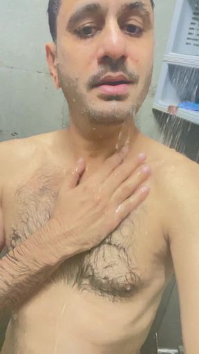 Bath time under the shower