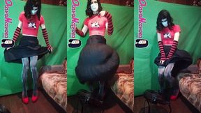 long skirt on the wind