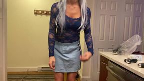 Sexy Crossdresser Puts Vibrating Butt Plug in Ass