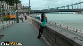 Pretty babe has real public fuck