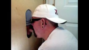 Buddy Gets First Time Gloryhole Blowjob