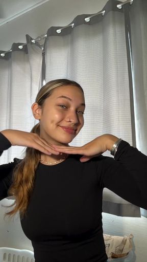 Halia Beamer shows off her huge butt after showing what she did in the day