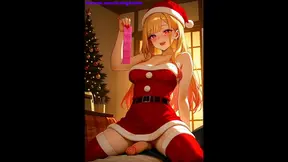 AI-generated Christmas fuckfest with Marin Kitagawa in cosplay
