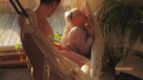 Amateur couple enjoys mutual masturbation on sunny day