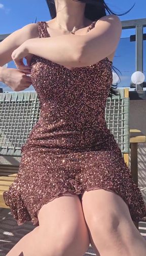 Navy shy girl takes a chance with her boyfriend