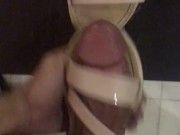 Stroking and Cum in Pink Sandal
