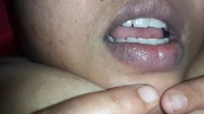 Indian BBW Chubby MILF with Her Boyfriend Blowjob Mouth Fuck &amp; Tits Fuck