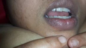 Indian BBW Chubby MILF with Her Boyfriend Blowjob Mouth Fuck &amp; Tits Fuck