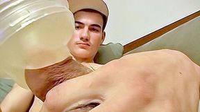 18 Year Old, Cute, Straight Guy Cums in Sex Toy - Money