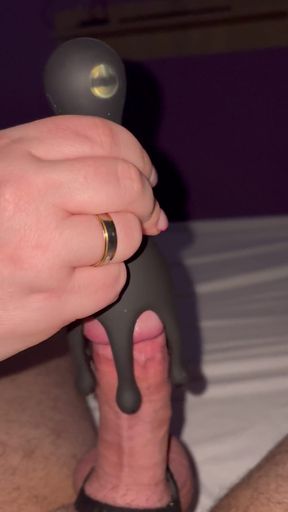 Powerful moment from &quot;Big Cumshot without hand sex toy&quot;