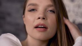 First DAP for pretty face teen Polly Doll (Total Humiliation &amp_ Lots of Facials)