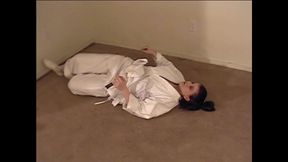 Skys Karate Workout Turns Into a Striptease & Fucks Vibrator